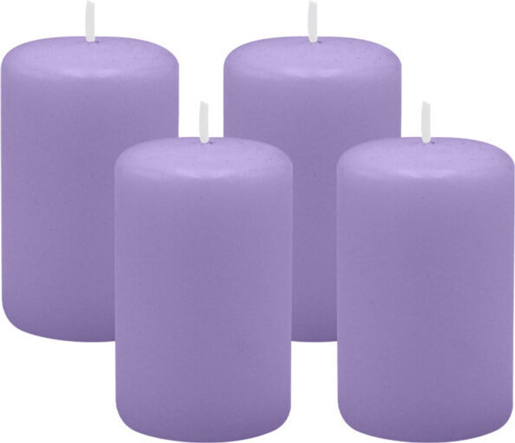 4er Set Adventskranzkerzen Lavendel-Lilac Ø 50 x 80 mm