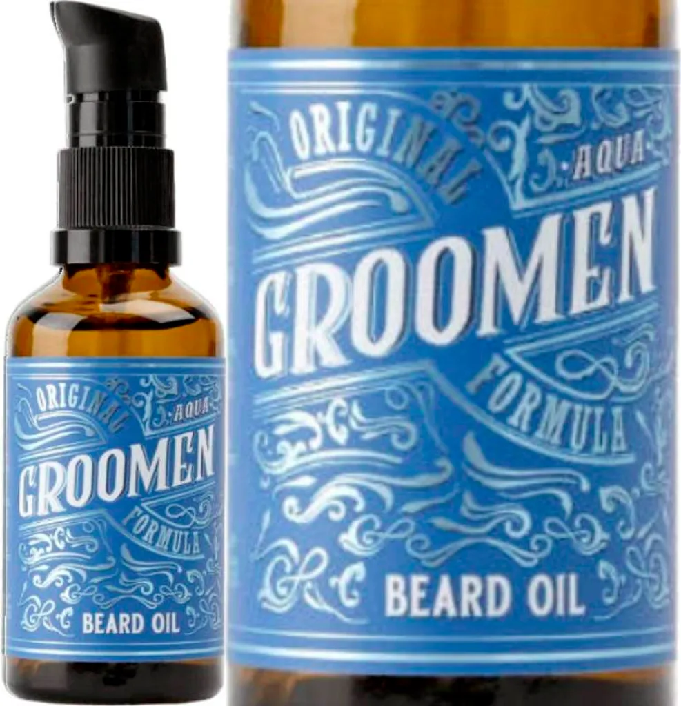 Huile à barbe Groomen Aqua 50ml - Soin adoucissant pour homme