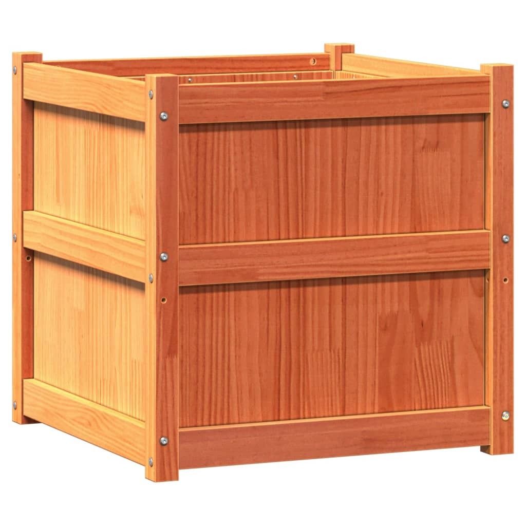 vidaXL květináč vosk hnědý 60x60x60 cm masivní borovicové Obrázek produktu 