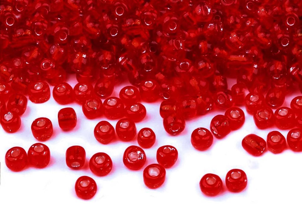 50g Rocailles Glasperlen 8/0 3mm rot