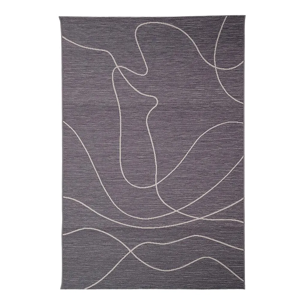 Tapis de séjour 135 x 190 cm Kunto Grey pour salon et salle à manger