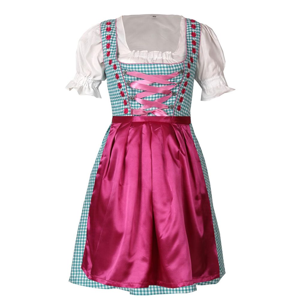 Dirndl Trachtenkleid 3 Tlg  Oktoberfest Set Kleid Bluse Schürze günstig 3 teilig