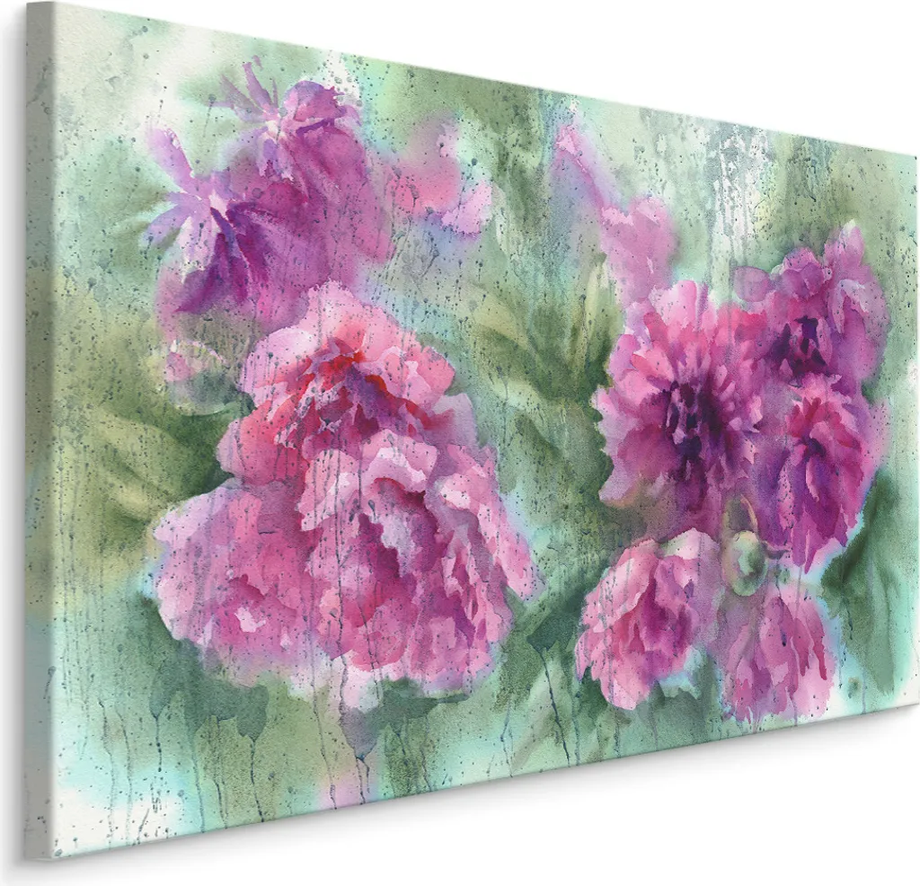 Quadro Benessere Peonie 120x80 cm - Stampa d'Arte XXL Natura Relax