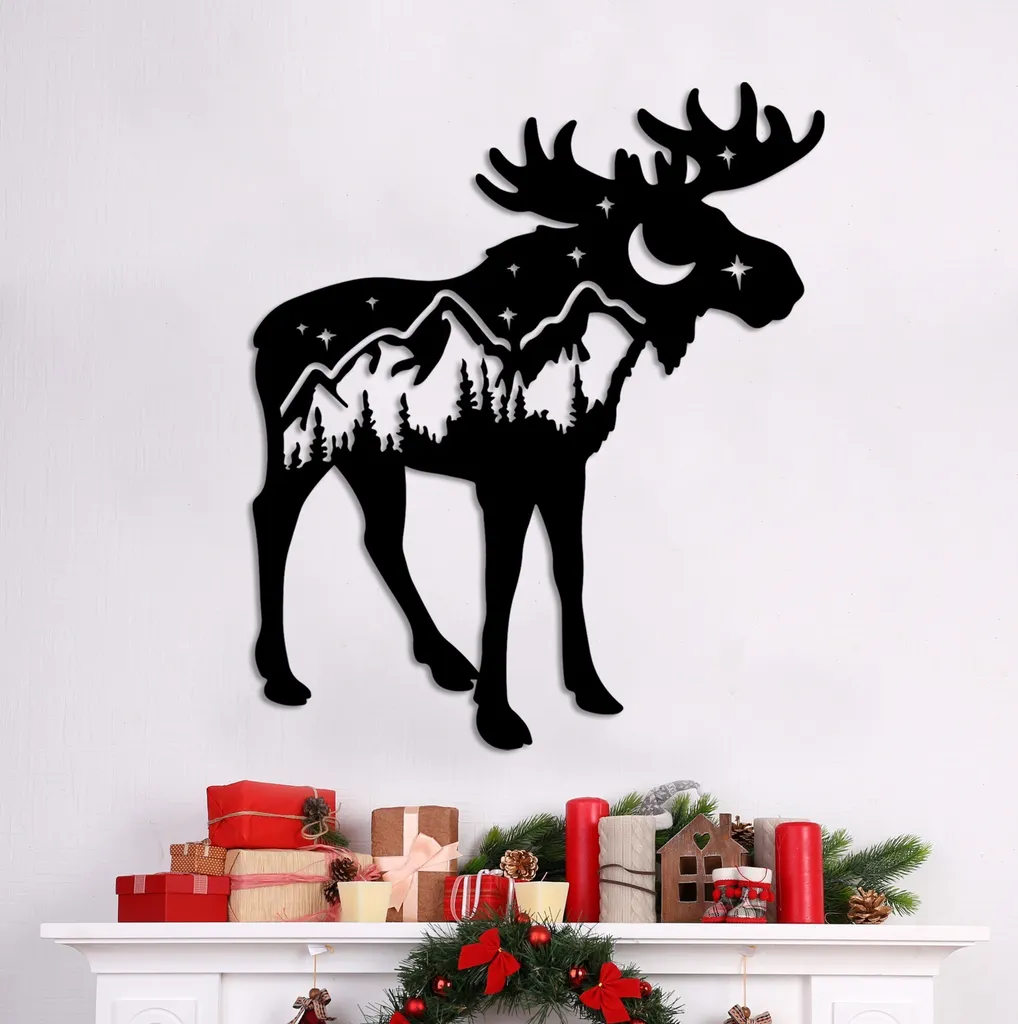 Wallity Cervo-1 Decorazione Metallo 60x69 cm Nero - Guida all'Acquisto