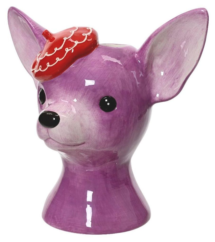Dolomit Chihuahua Vase 22.5x14.5x17.5cm Flieder dekorativ Produktbild 