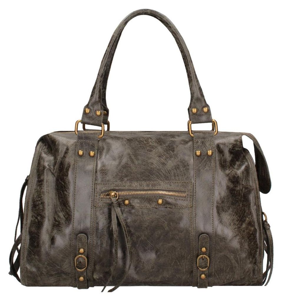 Elara Damen-Schultertasche aus echtem Wildleder Blau  Italy Produktbild 