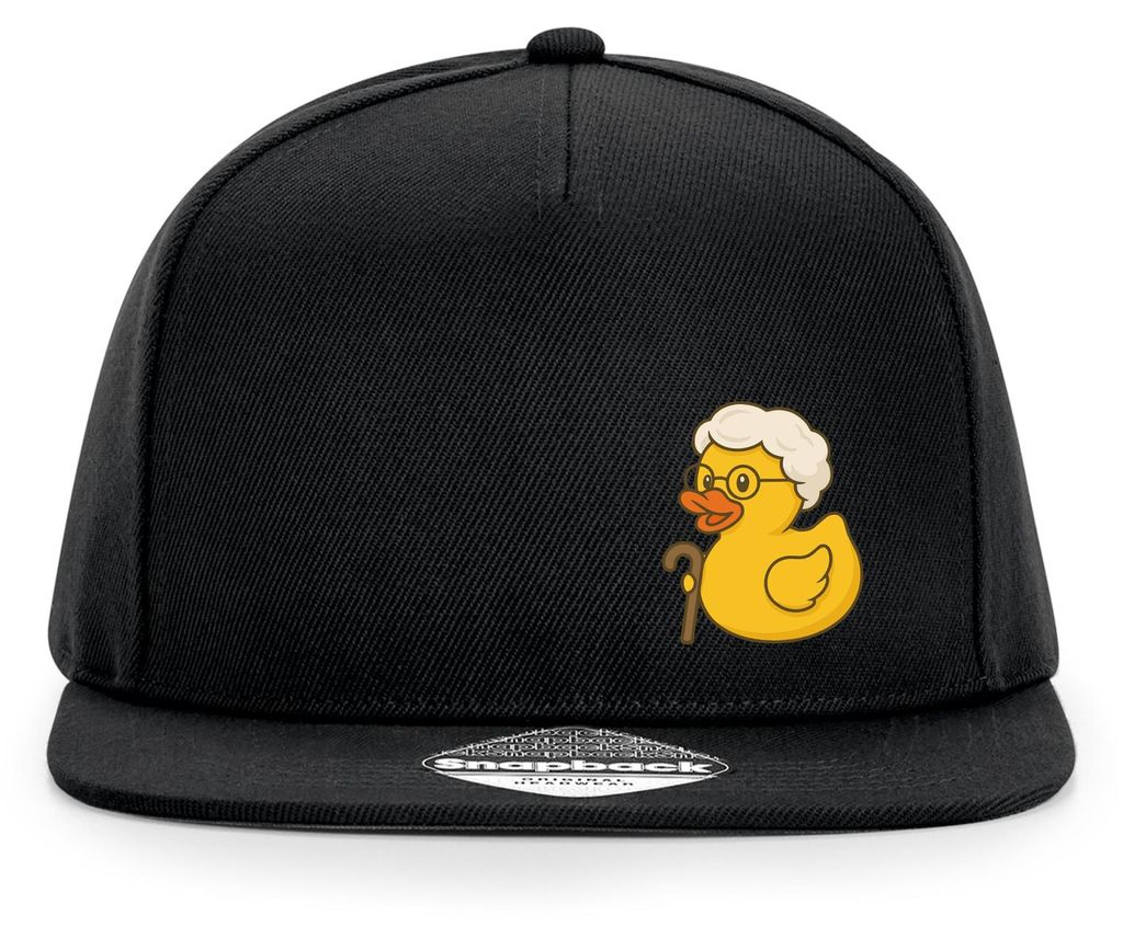 Huuraa Cappy Mütze Quietscheente Rente Comic Gummiente Black Polyester Snapback Kappe Geschenkidee