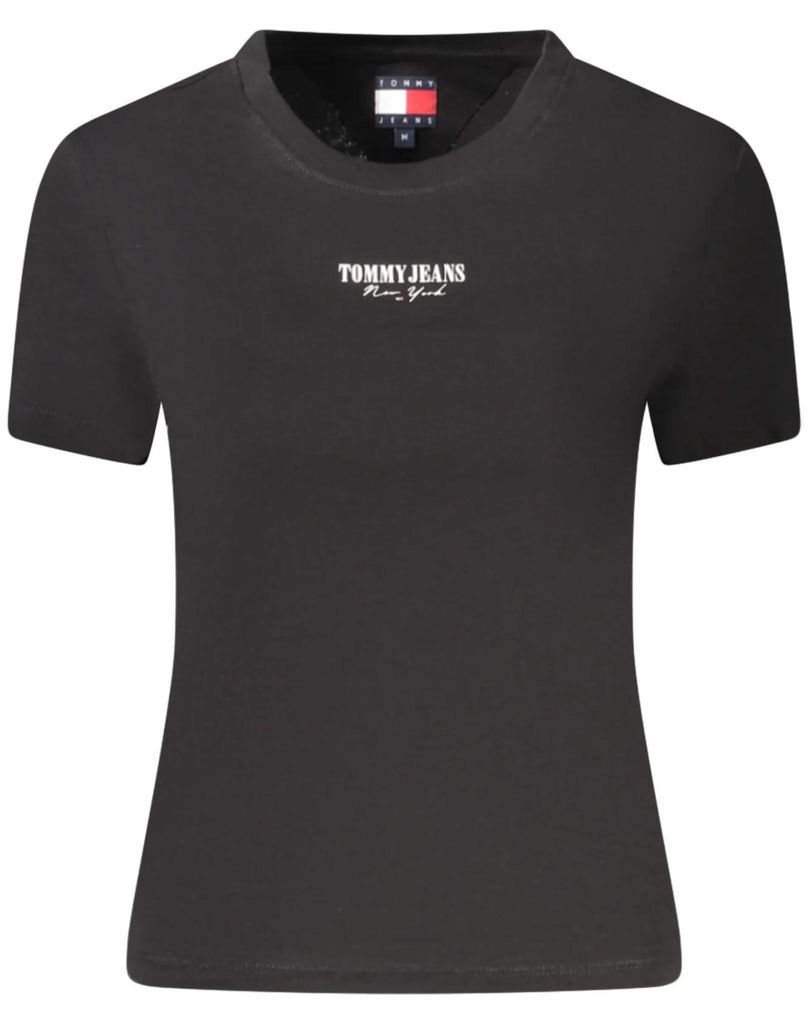Tommy Hilfiger Damen KURZARM-T-SHIRT Schwarz DW0DW20913_NEBDS : Größe - L Größe: L
