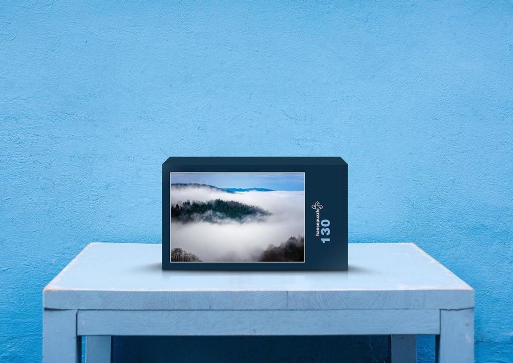 hansepuzzle 49659 - Nebel Puzzle, 130 Teile, Natur, 28,7 x 20,0cm mit hochwertiger Aufbewahrung, Kartonbox und wiederverschließbarem Beutel