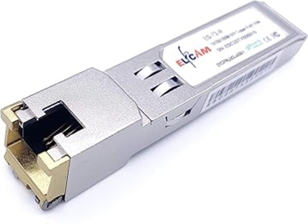 Elfcam - SFP+ Transceiver-Modul 10GBase-T RJ45 - bis zu 30 m über Cat7/Cat8 Ethernet-Kabel, Kompatibel mit Freebox Ultra