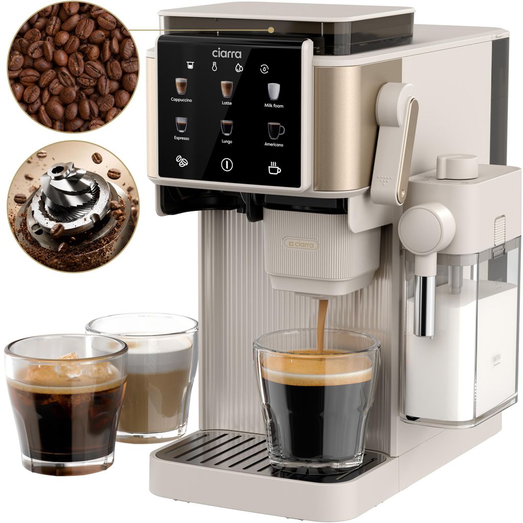 Machine à café CIARRA avec moulin intégré pour grains, 15 Image du produit 