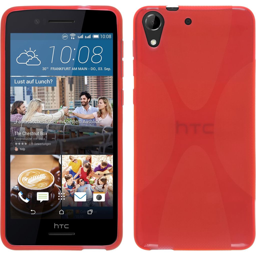 PhoneNatic Case kompatibel mit HTC Desire 728 - rot Silikon Produktbild 