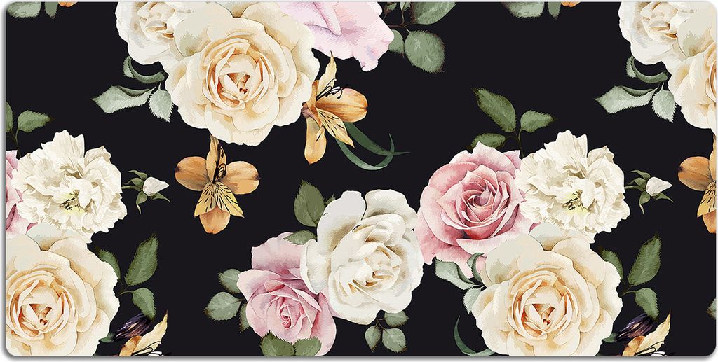 Schreibtischmatte Tischunterlage 120x60 cm Mauspad - Vintage Rosen