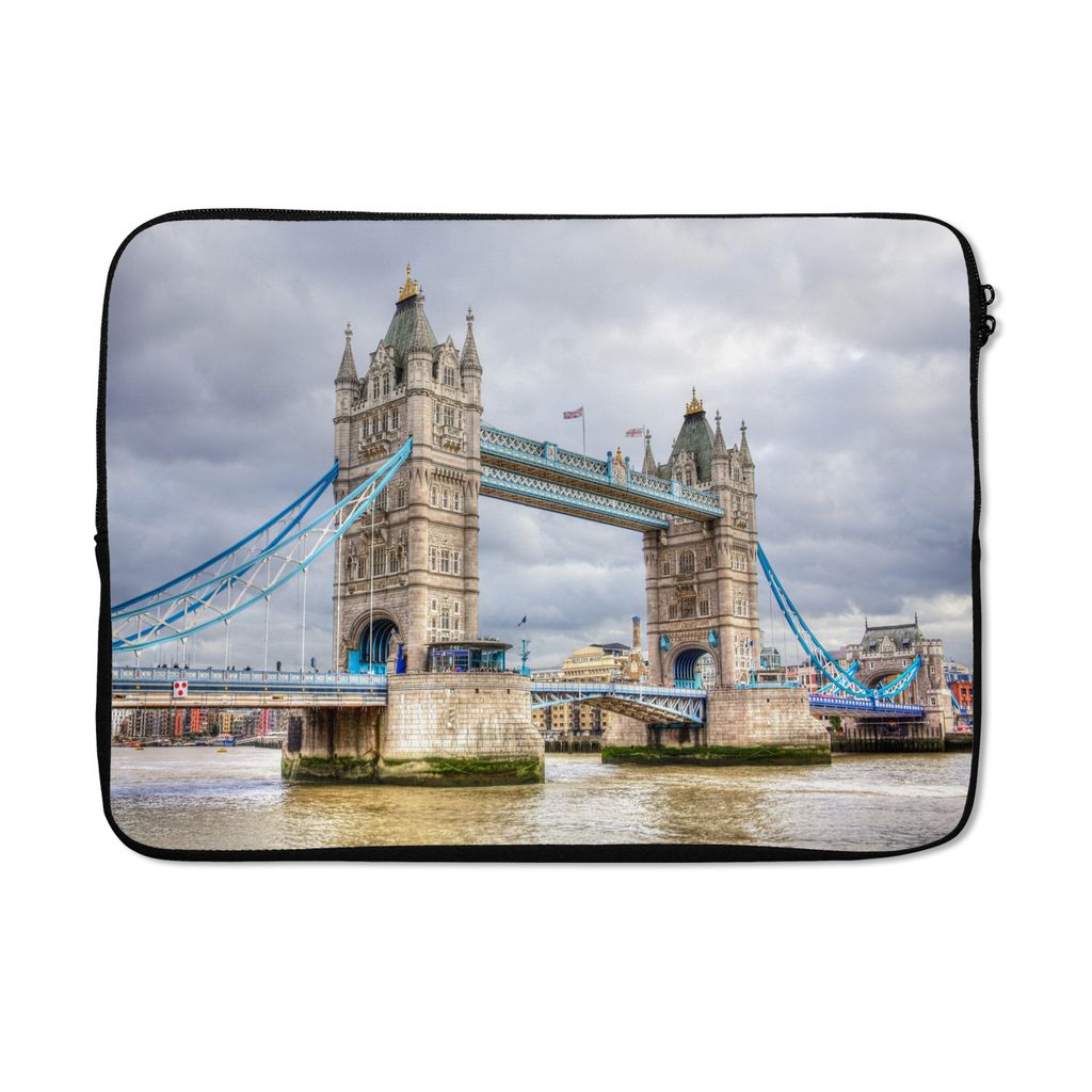 MuchoWow Laptop Hülle 13 Zoll Blick auf die Tower Bridge in London Laptoptasche - Laptophülle - Sleeve - Rundumschutz