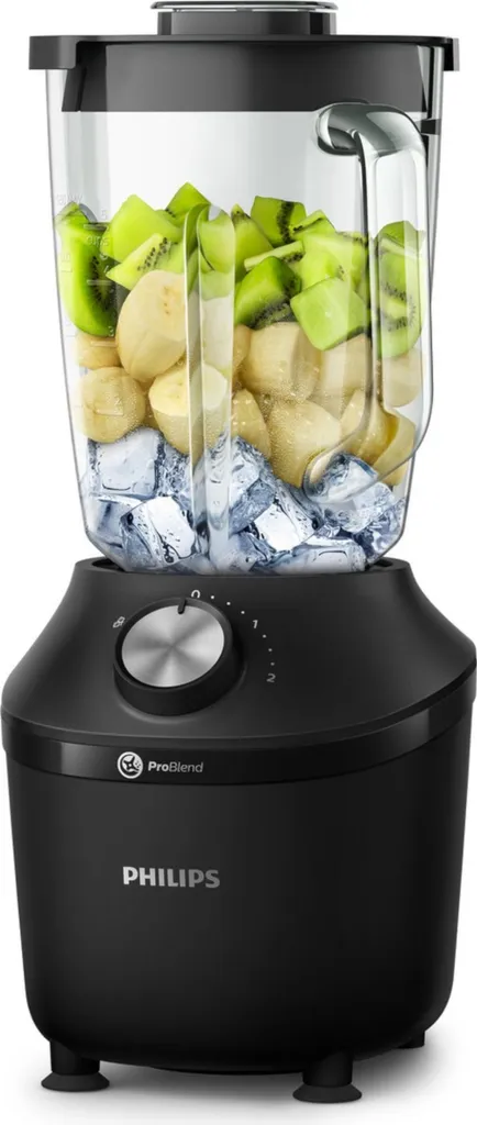 Blender Philips 3000 600W Fini les Grumeaux - Mixeur 2L Noir Efficace