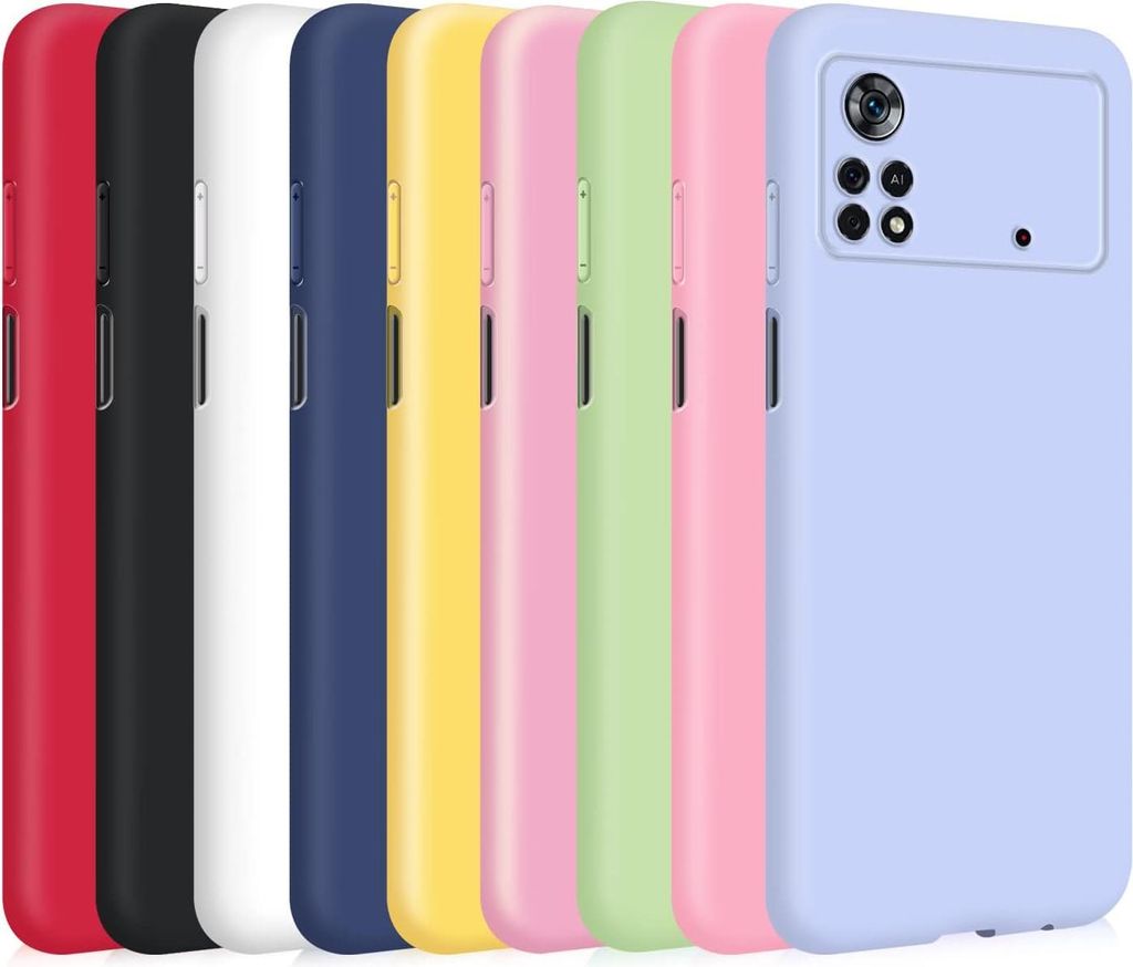 9er-Set Hüllen für XIAOMI POCO X4 PRO 5G, buntes Silikon