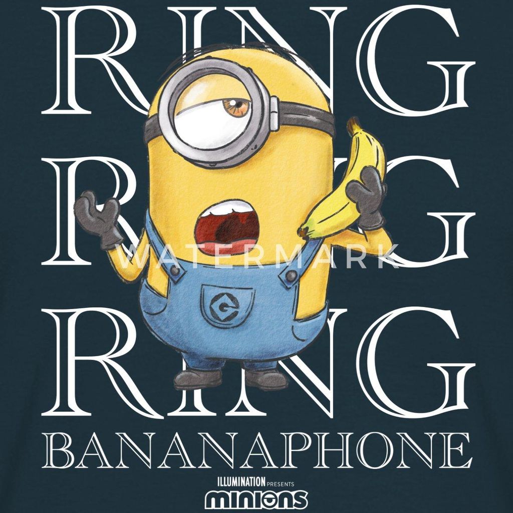 Spreadshirt Minions Ring Bananaphone Despicable Me Männer T-Shirt, XXL, Navy