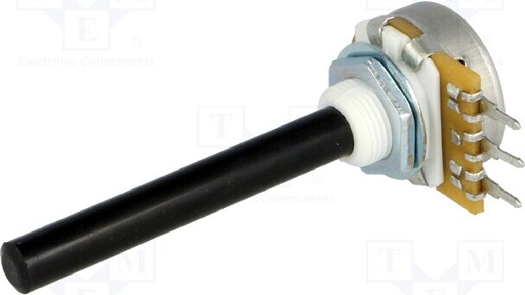 1x Potentiometer: 6mm 1-Drehung 47kΩ 0,4W 20% ar THT Potentiometer 1 Umdrehung,