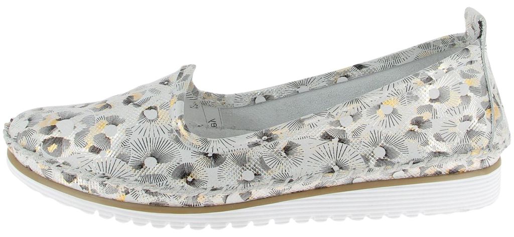 Andrea Conti Damen Slipper aus Leder mit Muster und Metallic-Effekten 0021018, Größe:39 EU, Farbe:Weiß