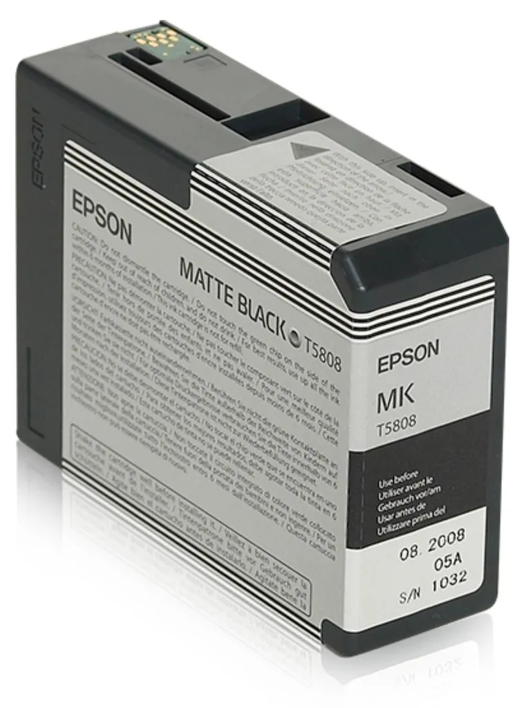Cartuccia Originale Epson T5808 C13T580800 Nero Opaco 80ml