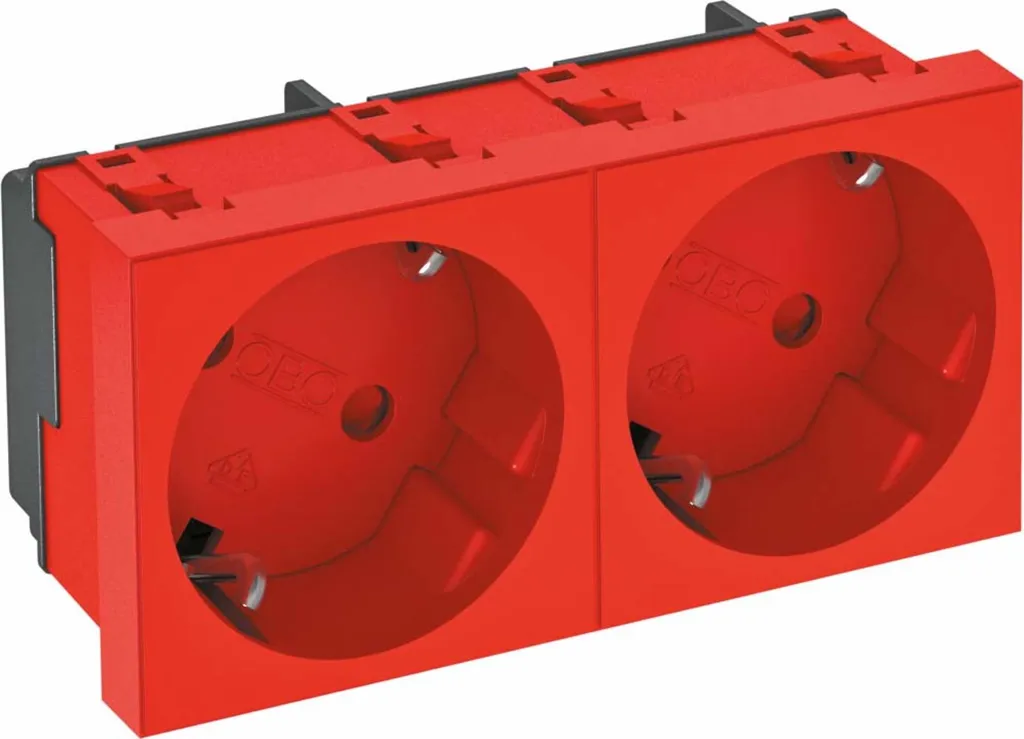 Prise de Bureau Double 33° pour Goulotte OBO Bettermann STD-D3S SRO2