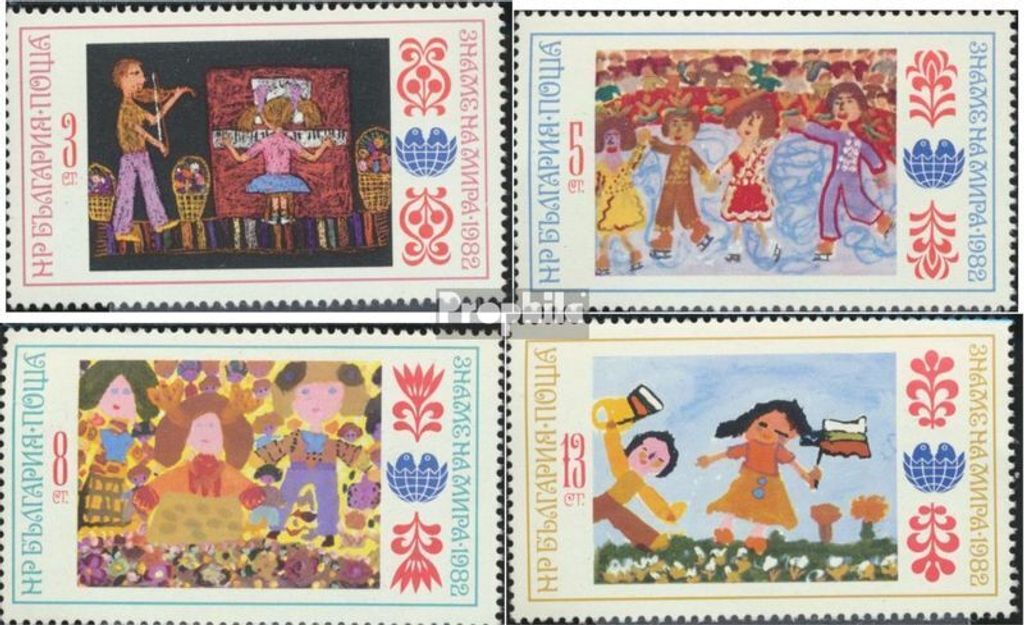 Briefmarken Bulgarien 1982 Mi 3114-3117 (kompl.Ausg.) postfrisch Internationale Kinderversammlung
