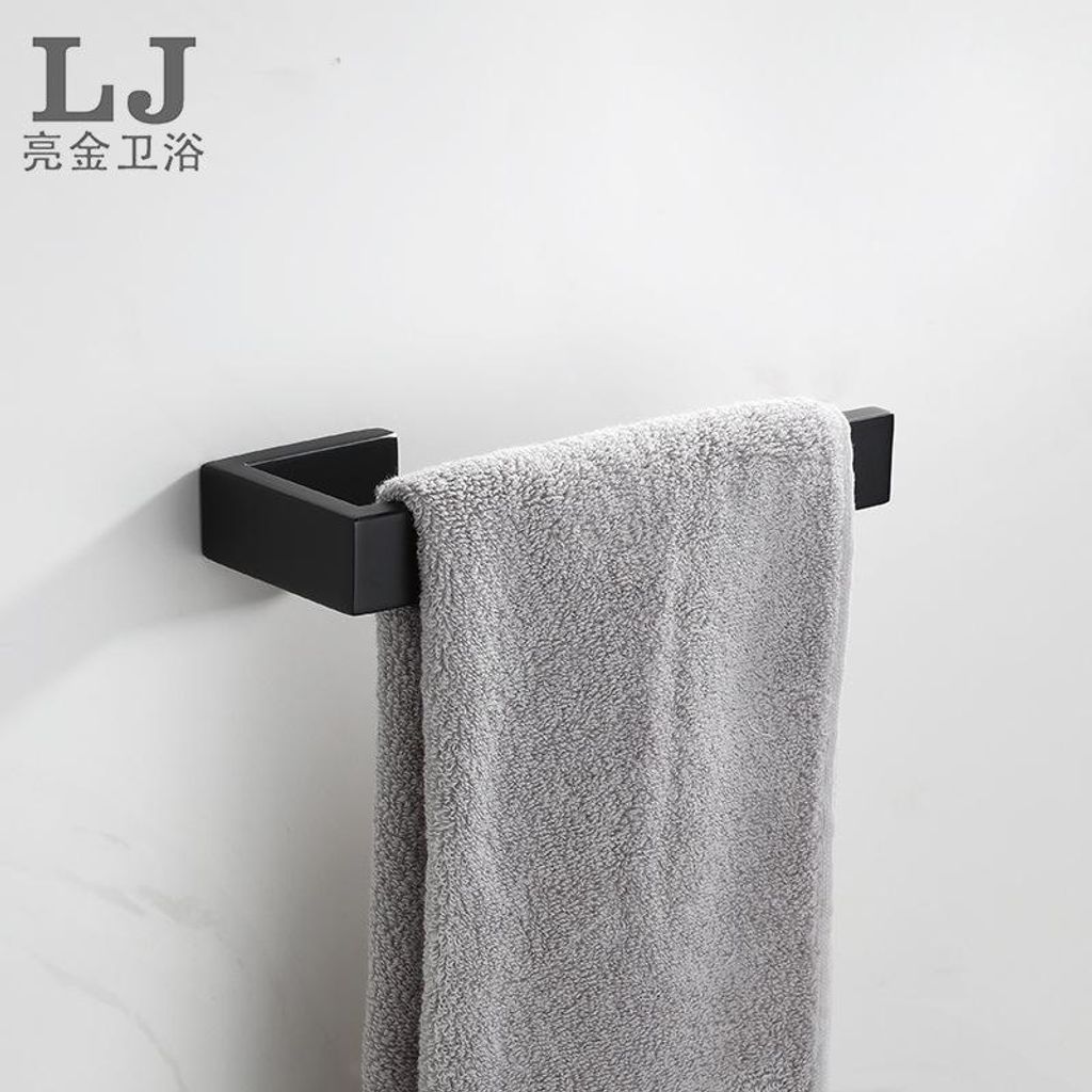 Grenzüberschreitender gleicher Stil neuer schlichter Stil 304 Edelstahl Handtuchring quadratisch Badezimmer Toilette schwarzer Handtuchhalter schwarz
