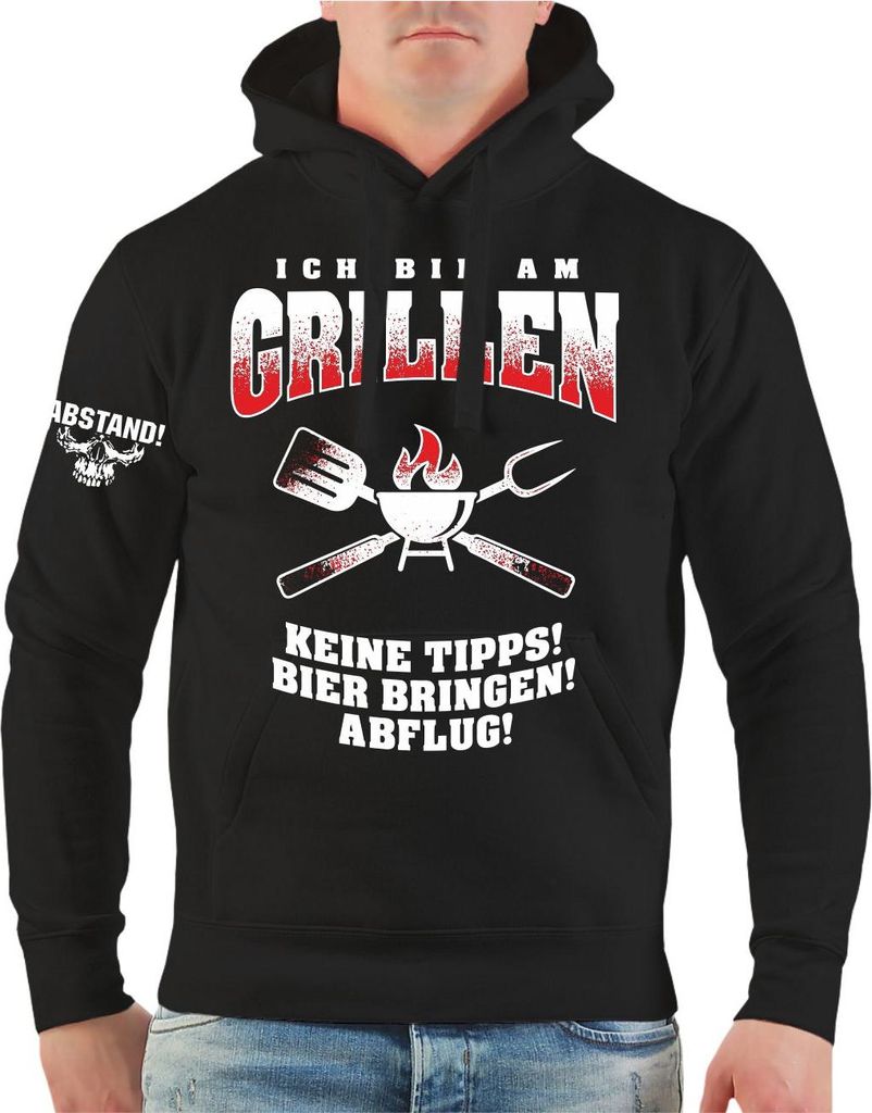Herren Kapuzenpullover Ich bin am Grillen BIER BRINGEN