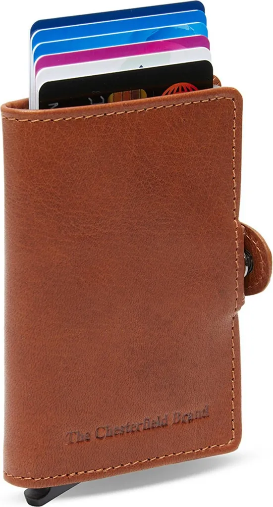 Portacarte Pelle Cognac Baldwin Chesterfield - Protezione RFID Business