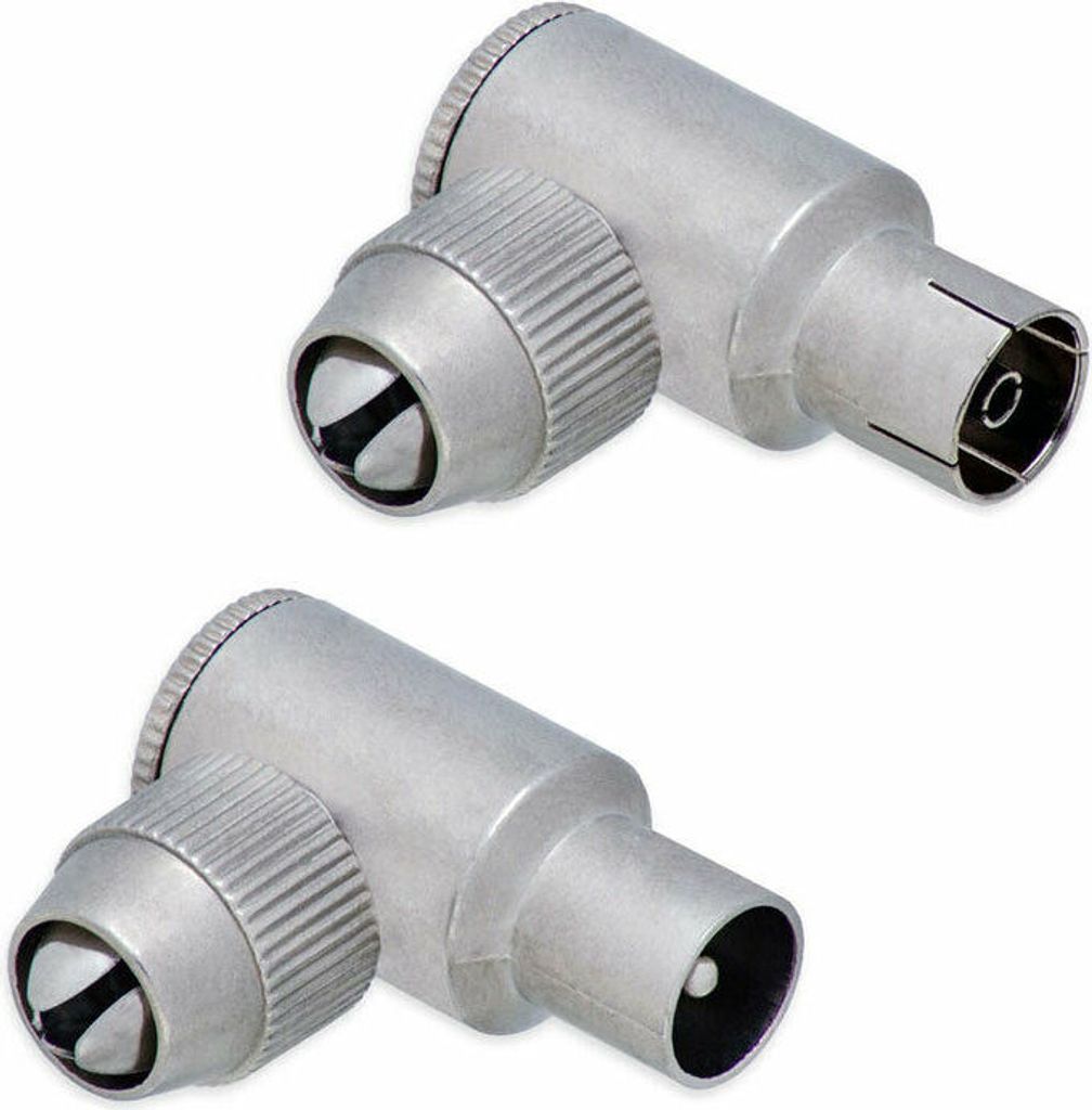 TV Antennenstecker Set Koaxial Stecker Buchse 90° Winkel Adapter Antennenkabel Koaxialkabel IEC Stecker & Buchse 90 Grad (4x Stecker + 4x Buchse)