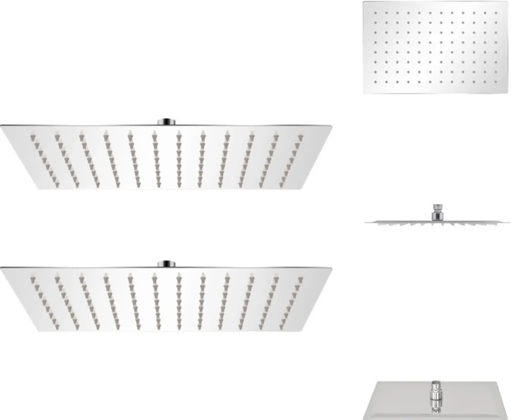vidaXL Soffioni doccia a pioggia 2 pz. Acciaio inox 20 x 30 cm - Soffioni doccia