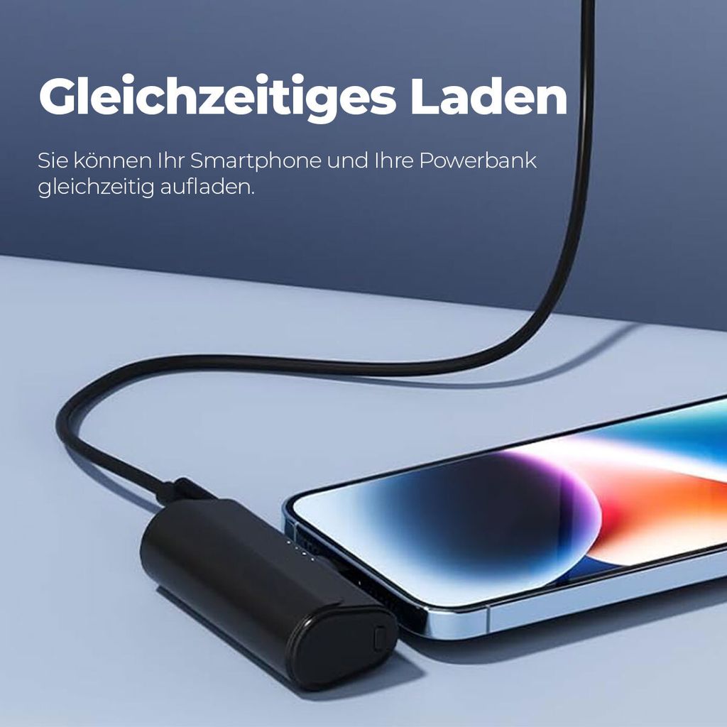 Woyax iPhone Lightning-Stecker Mini Powerbank 5000mAh mit Produktbild 5