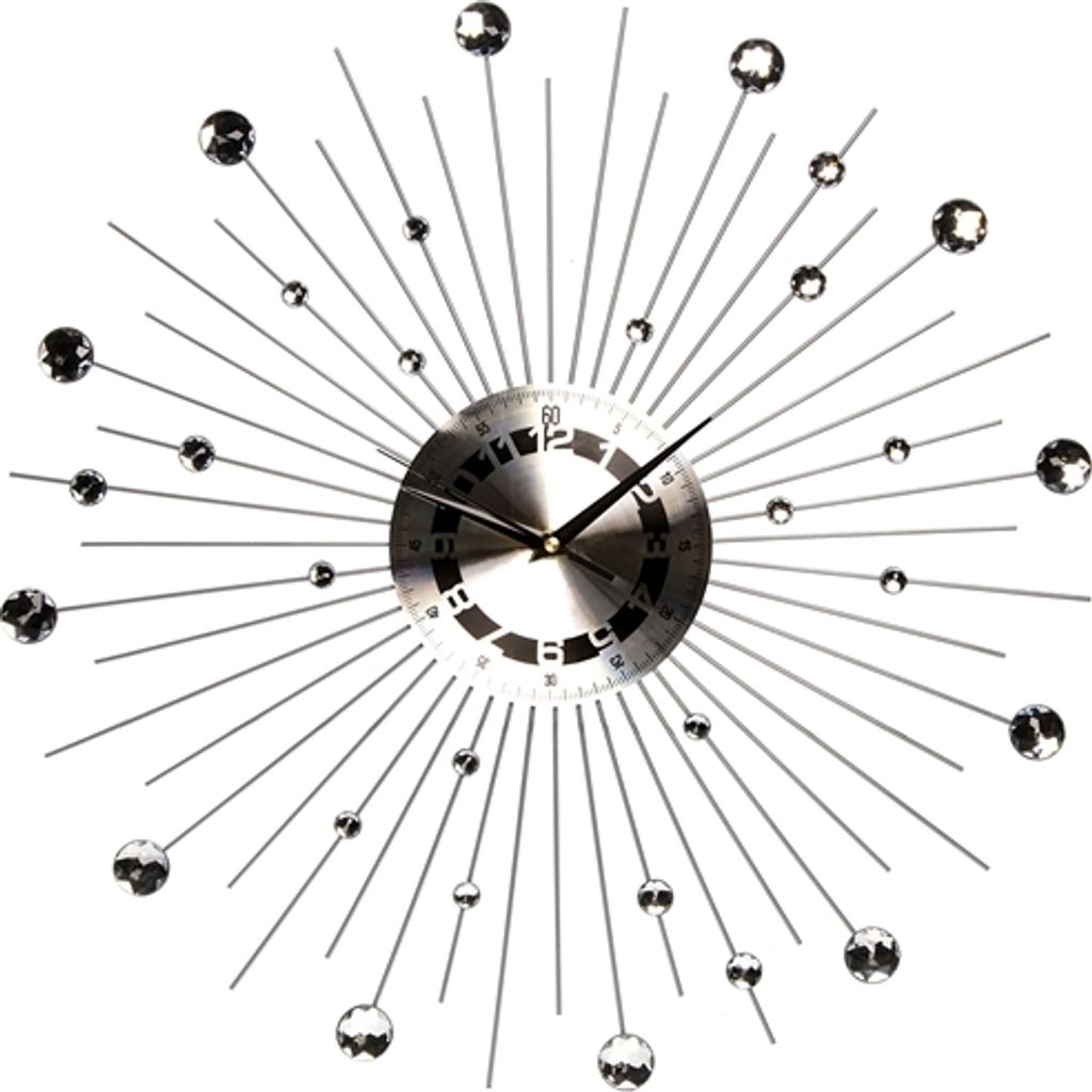 Wanduhr "Metall mit Strasssteinen" Ø50 cm Produktbild 