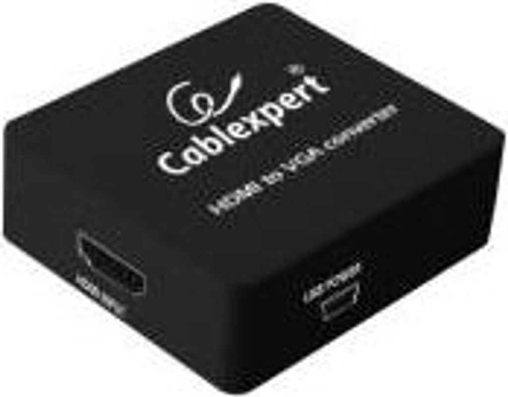 Gembird HDMI/VGA converter, Schwarz, 66 mm, 55 mm, 20 mm, Produktbild 