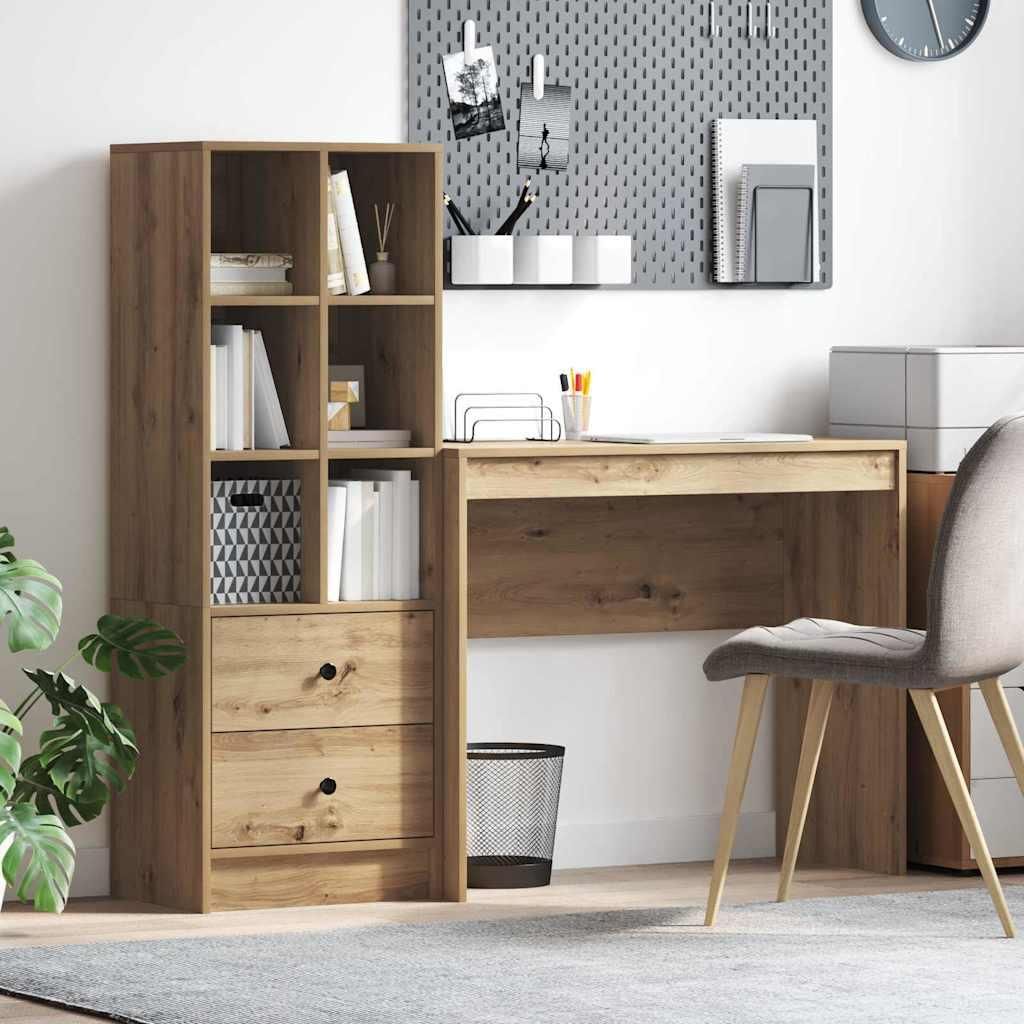 "Spring Sale"Schreibtisch - elegantes Design - Computertisch/Bürotisch - mit Schubladen 2 pcs Artisan-Eiche DE621881 - Schreibtische