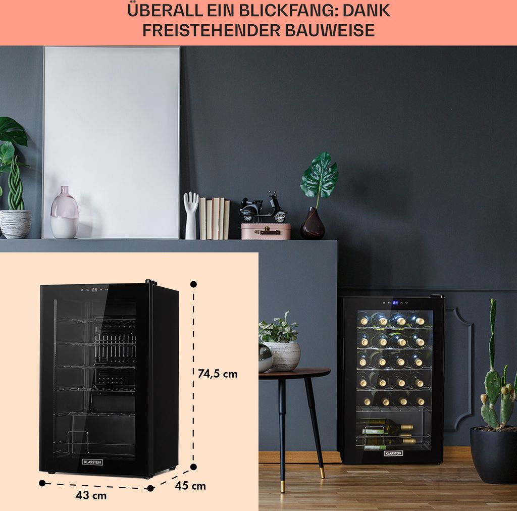 Klarstein Weinkühlschrank, 1 Zonen Getränkekühlschrank Produktbild 6