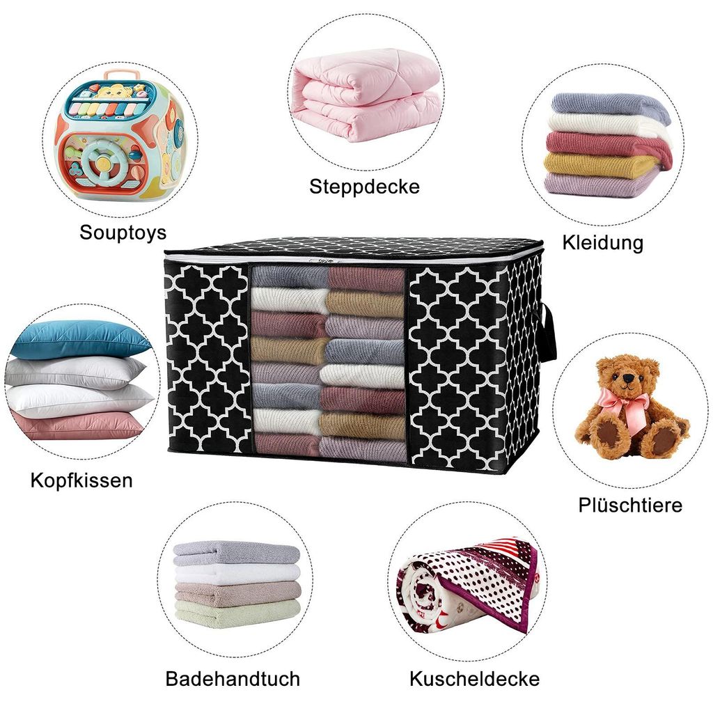 2 Stück Aufbewahrungstasche Kleidung Bettdecken Produktbild 5