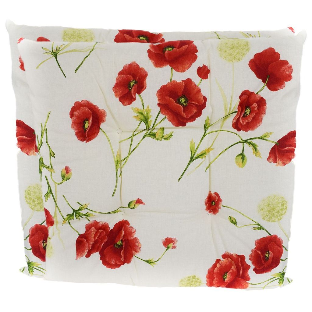 Stuhlkissen 40 x 40 cm in Blumenoptik mit 4 Punktesteppung 2er-Pack