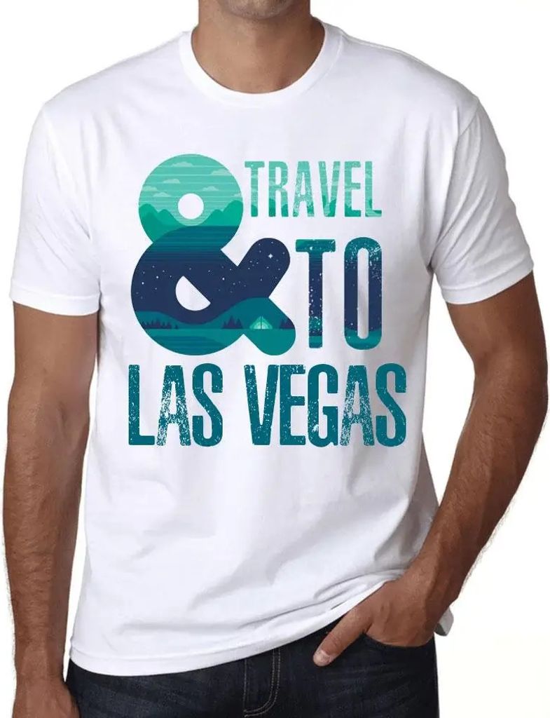 Herren Grafik T-Shirt Und Reisen nach Las Vegas – And Travel To Las Vegas – Öko-Verantwortlich Vintage Jahrgang Kurzarm Lustige Druck Geburtstag