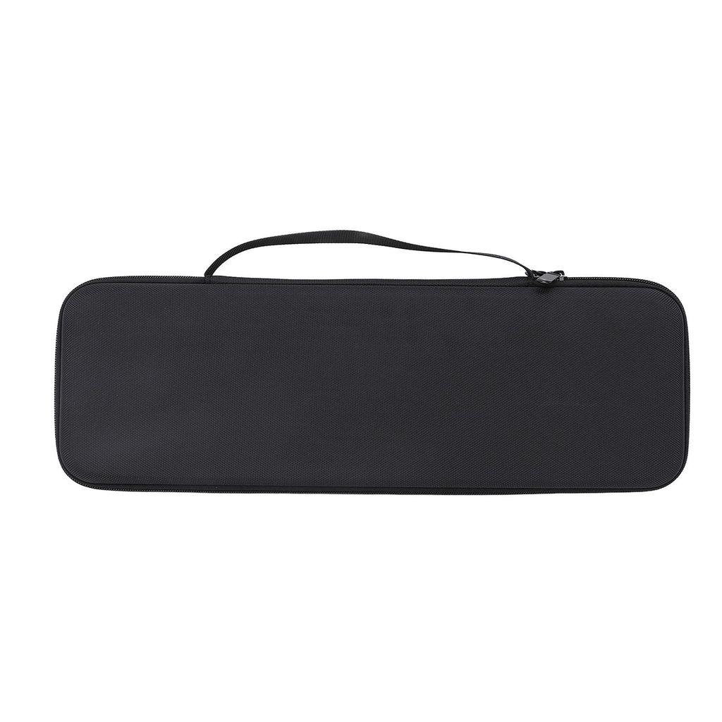 A black keyboard case with a handle is shown against a white background.