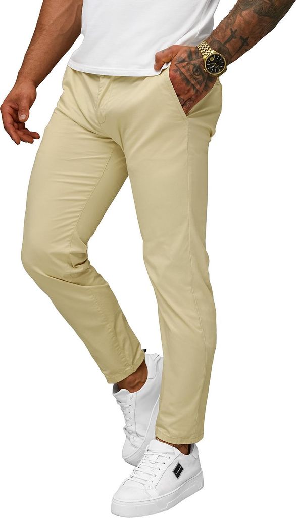 Herren Chino Hose Beige OZONEE BL/SK222/6 36