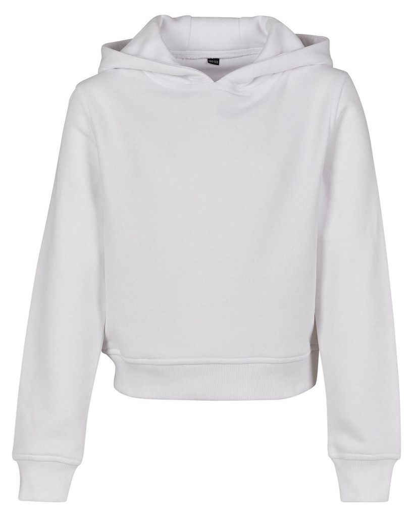 Build Your Brand - Kurzes Hoodie für Mädchen LT2150 (128) (Weiß)
