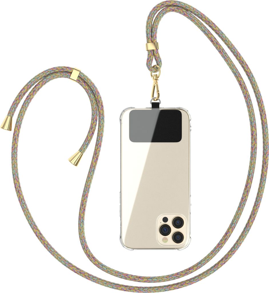 EAZY CASE Universal Handykette kompatibel mit allen Smartphones, Kette zum Umhängen, Handyband mit Hülle, mit Karabiner in Bunt