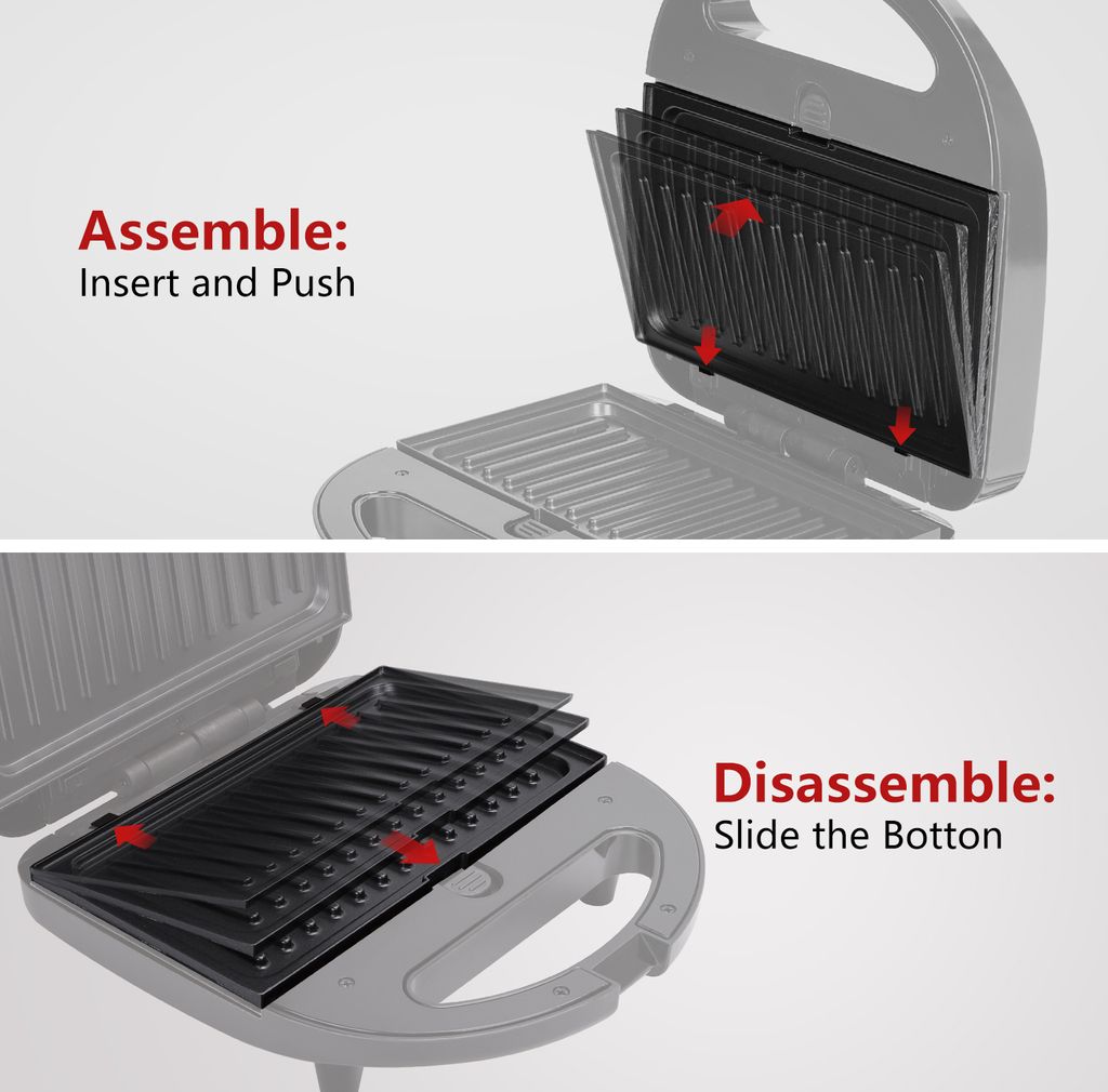 Aigostar - Sandwichmaker 3 in 1, Sandwichtoaster, Produktbild 5