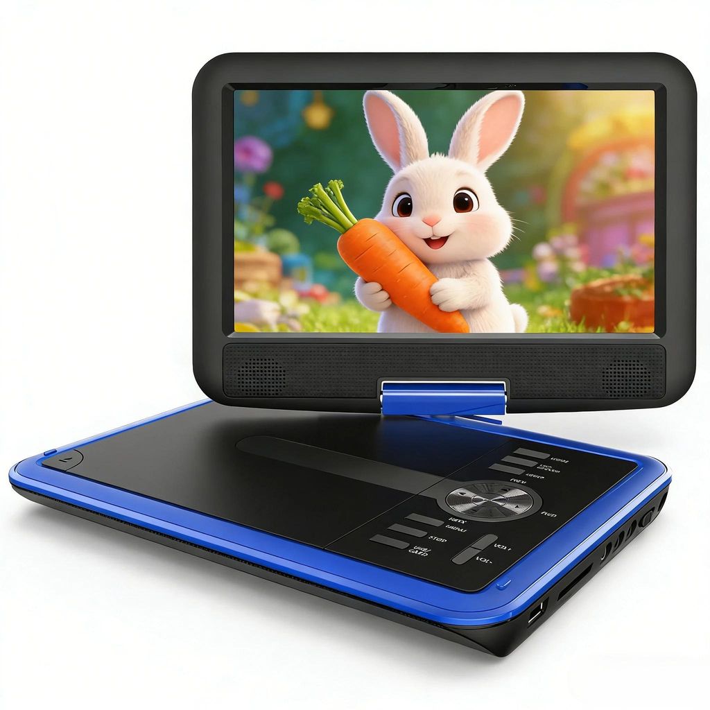 11,5"Tragbarer DVD-Player Mit 9,5" HD-Schwenkbildschirm Augenschutz Für Das Auto Mit Autoladegerät Regionfrei Unterstützt 5 Stunden Wiedergabe