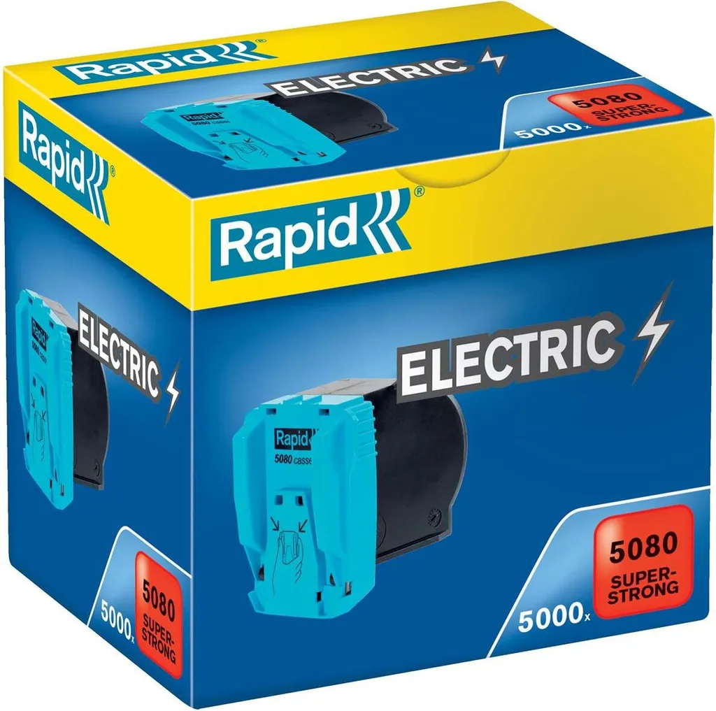 Cassette d'agrafes 5080e Rapid Haute Capacité 5000 Agrafes en Acier Doux