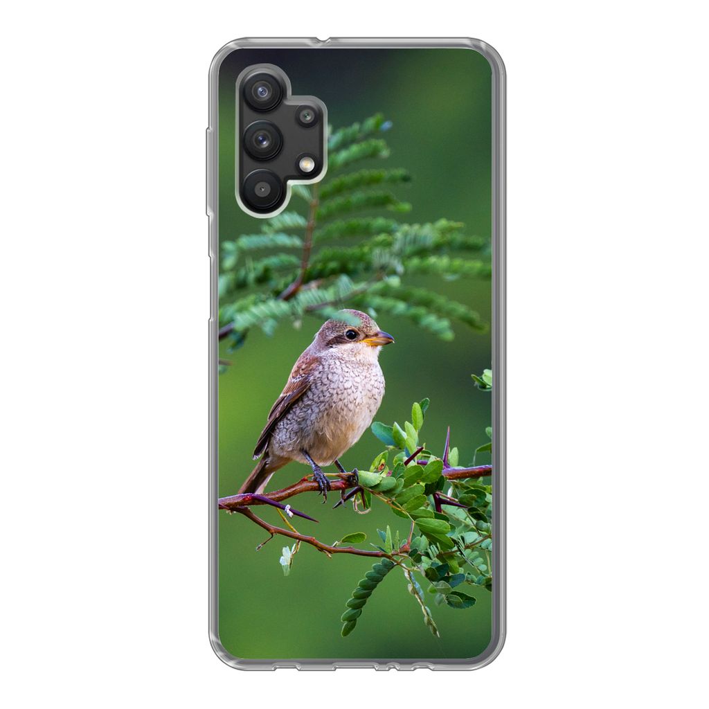 MuchoWow Handyhülle Schutzhülle Hülle für Samsung Galaxy A32 5G Vogel - Baum - Wald Silikon Softcase Handy Hülle - Softcase