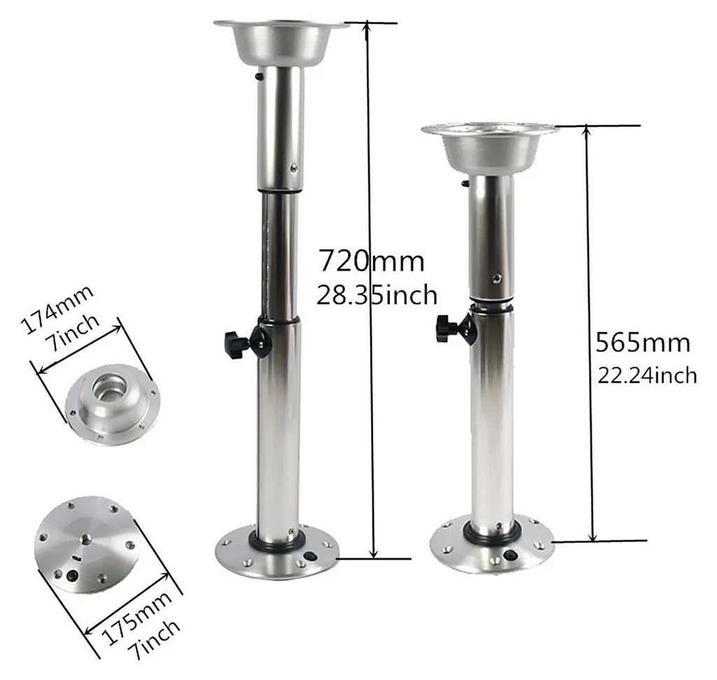 Support de table en aluminium léger argenté - Hauteur variable 40cm - 5