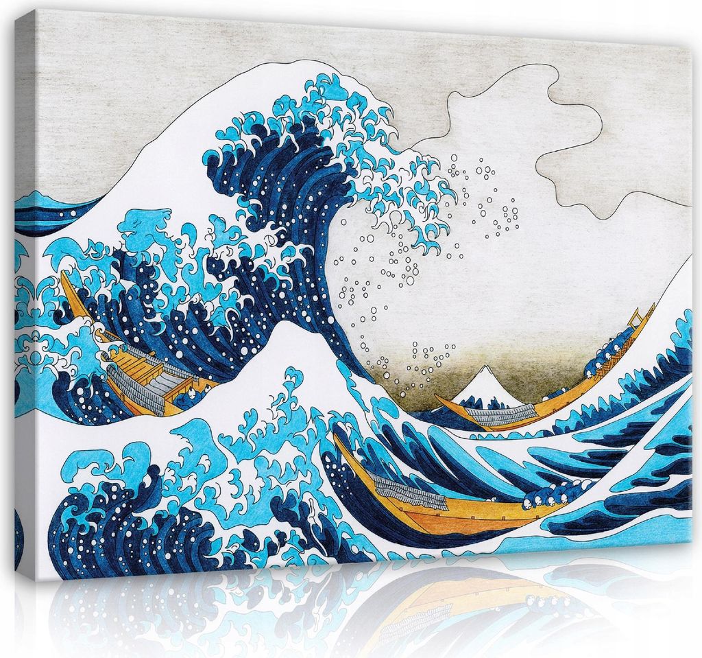 Leinwandbilder Welle Vor Kanagawa Abstrakt 60x40 cm groß Modern Bilder Bild auf Leinwand Leinwandbild Wandbilder Wandbild Wohnzimmer Schlafzimmer