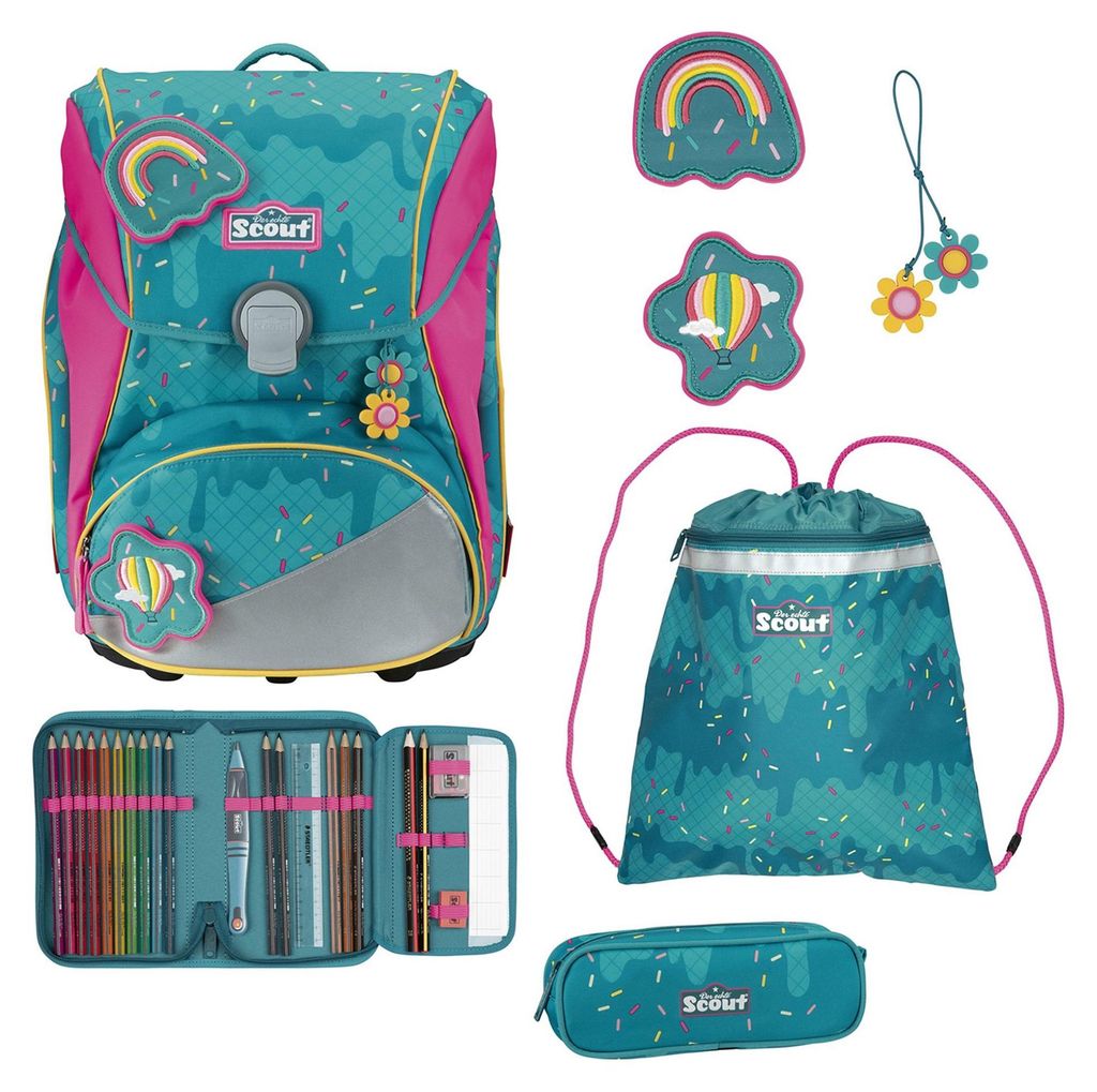 Scout sac d'école Alpha Set 4 pièces Happy Confetti bleu Image du produit 